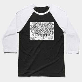 St Louis Arts Illustrated Map (Black Lines) Baseball T-Shirt